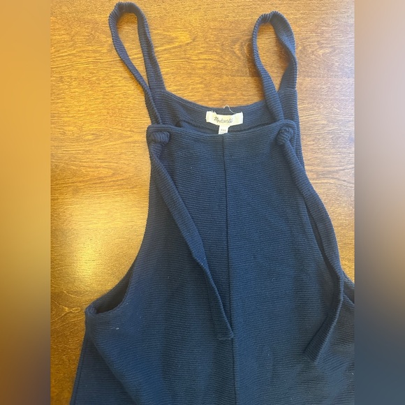 madewell texture and thread tie strap overalls - deep navy - Picture 6 of 9